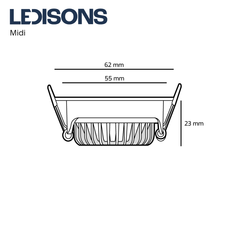 LED-inbouwspot Midi RVS 3W dimbaar