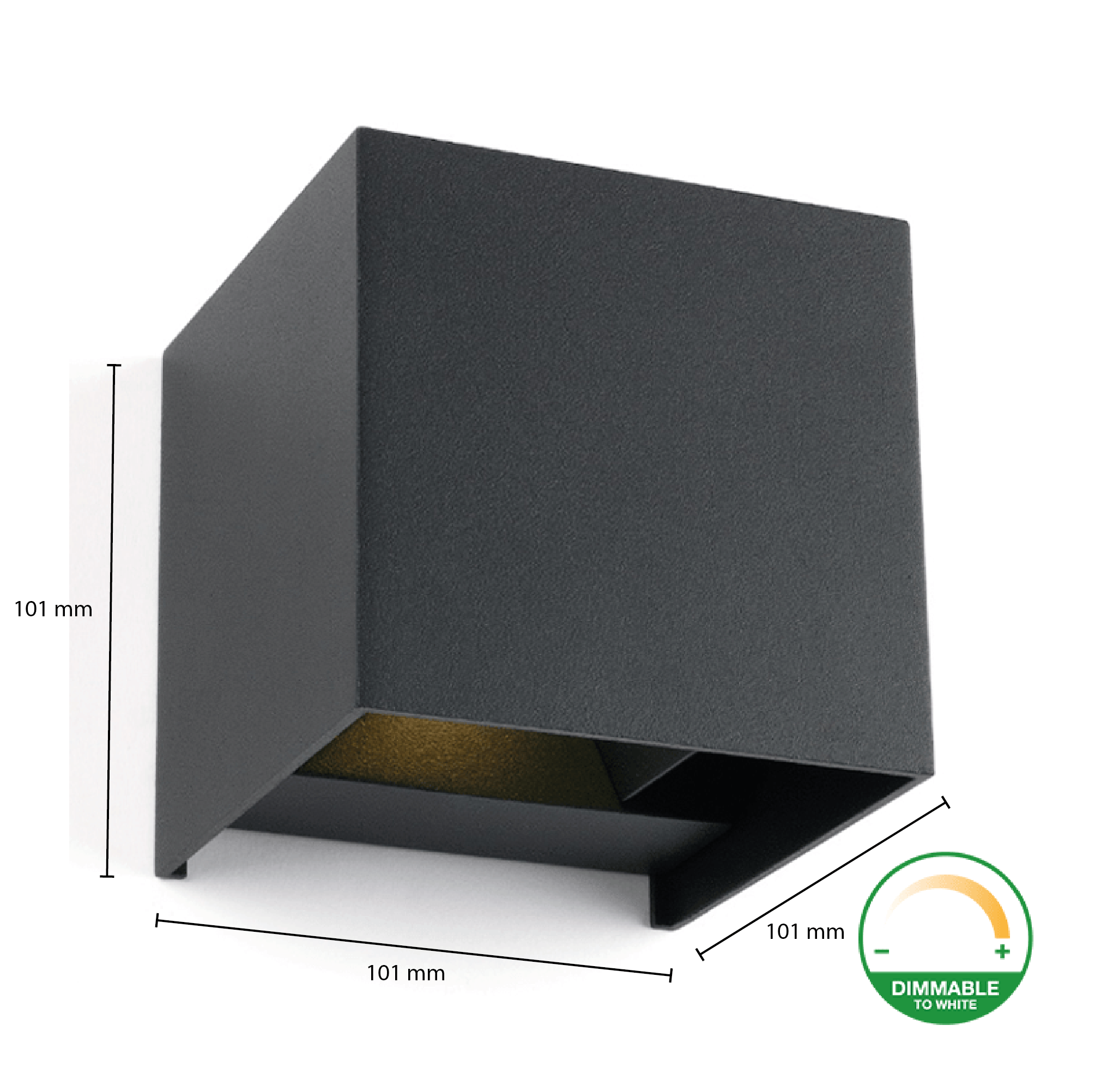 LED CUBE | THEBE | 2x3W | DIM TO WARM | GRIJS UP/DOWNLIGHT