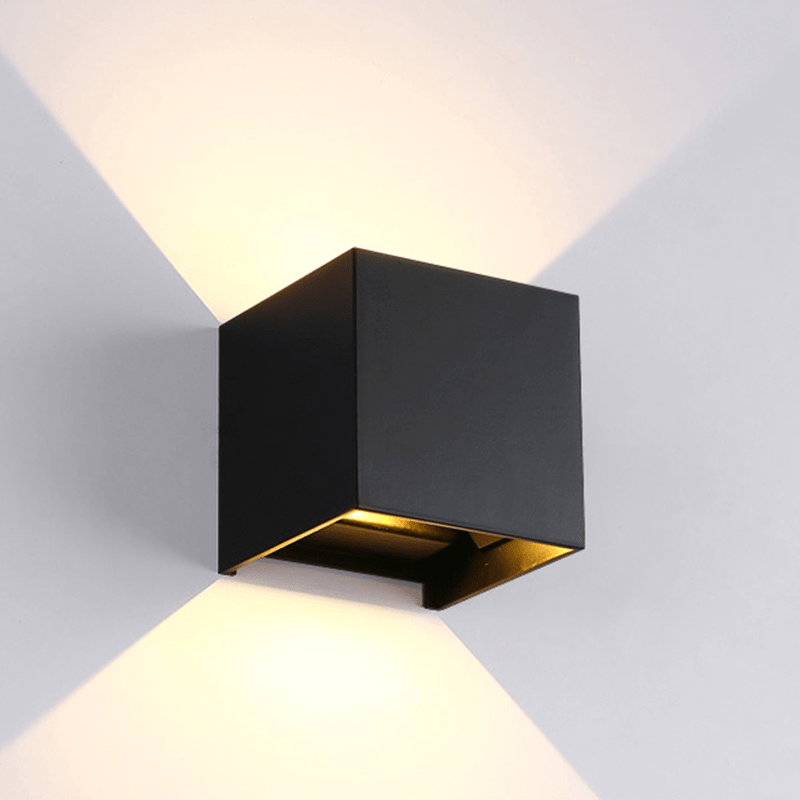 LED CUBE | THEBE | 2x3W | DIM TO WARM | ZWART UP/DOWNLIGHT