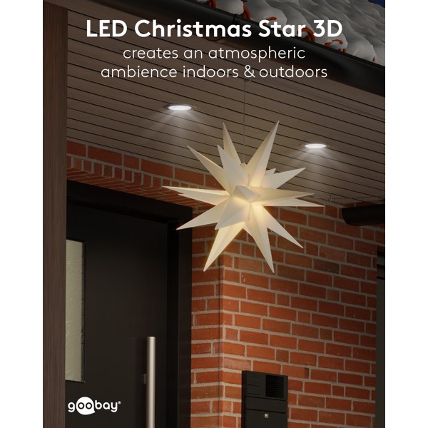 LED kerstster 3D, Ø 56 cm, op batterijen