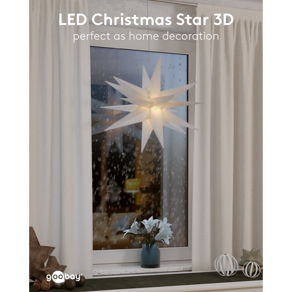 LED kerstster 3D, Ø 56 cm, op batterijen